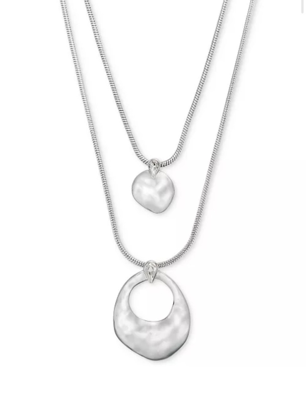 I.N.C. International Concepts Rhodium-Plated Crystal Sculptural Layered Pendant